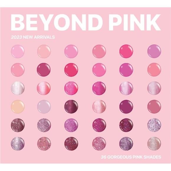 Cosmetics Gel Liner Nail Art Set of 36 Beyond Pink Colors Series for Swirl - Picture 6 of 7